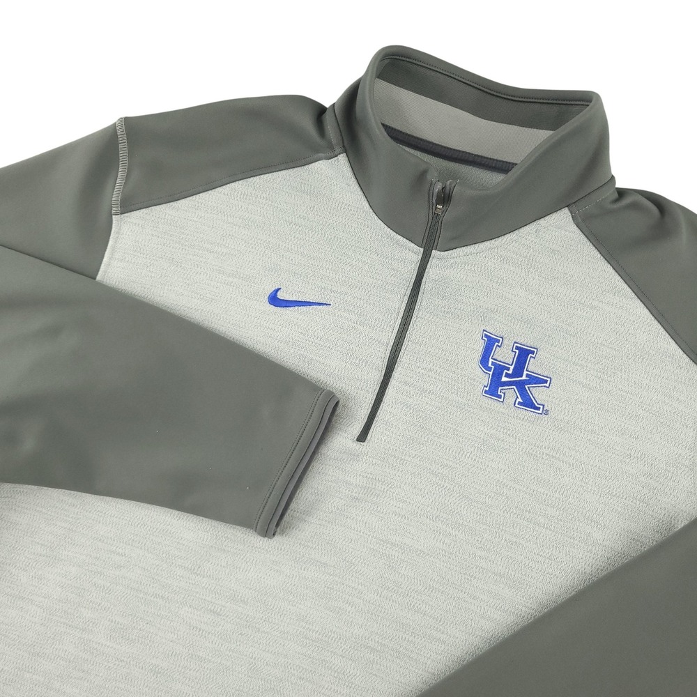 Nike Therma Fit 1/4 Zip Pullover Kentucky Wildcats Mens XL Gray NCAA Basketball